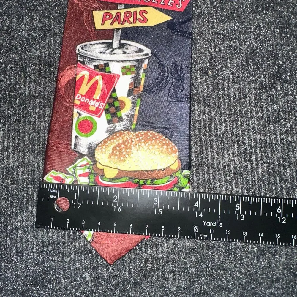 Vintage 1994 McDonald's Pop City Novelty Necktie MBP Burger Fries World Cities